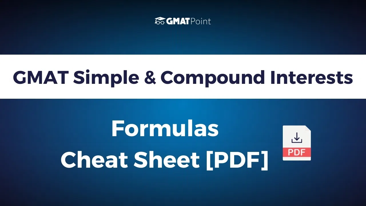 GMAT Simple & Compound Interests Formulas |  Interests Cheat Sheet [PDF] image