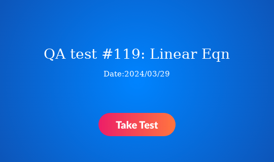 QA test #119: Linear Eqn